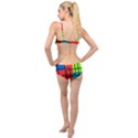 Colorful Rectangle boxes Layered Top Bikini Set View2