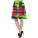 Colorful Rectangle boxes Fishtail Chiffon Skirt View2