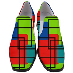 Colorful Rectangle Boxes Women Slip On Heel Loafers by Magicworlddreamarts1