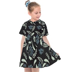 Folk Flowers Art Pattern Kids  Sailor Dress by Eskimos