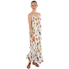 Fruits, Vegetables And Berries Cami Maxi Ruffle Chiffon Dress by SychEva