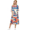 Travel With Love Bow Sleeve Chiffon Midi Dress View1