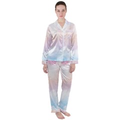 Morning Sky Love Satin Long Sleeve Pajamas Set by designsbymallika