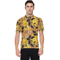 Folk Flowers Art Pattern  Men s Short Sleeve Rash Guard by Eskimos