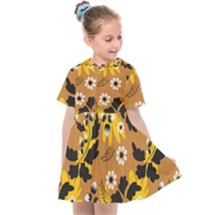 Folk Flowers Art Pattern  Kids  Sailor Dress by Eskimos