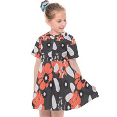 Folk Flowers Art Pattern Floral   Kids  Sailor Dress by Eskimos