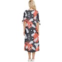 Folk flowers art pattern Floral   Bow Sleeve Chiffon Midi Dress View4