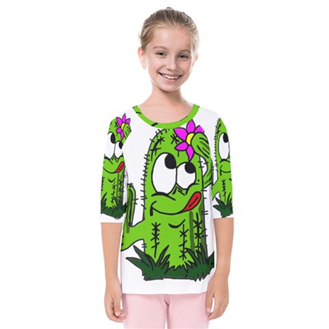 Cactus Kids  Quarter Sleeve Raglan Tee by IIPhotographyAndDesigns