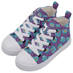 Aquarium With Fish And Sparkles Kids  Mid-top Canvas Sneakers by SychEva