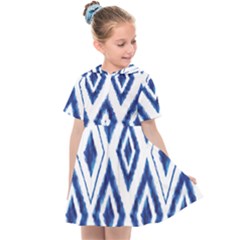 Blue Diamond Pattern Kids  Sailor Dress by designsbymallika