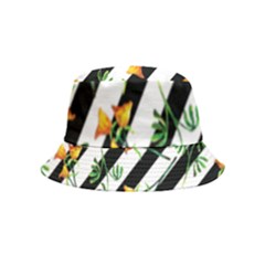 Orange Stripes Love Inside Out Bucket Hat (kids) by designsbymallika