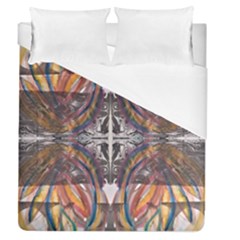 Mixed Media Symmetry Duvet Cover (queen Size) by kaleidomarblingart