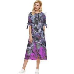 Lo-fi Hyperactivity Bow Sleeve Chiffon Midi Dress by MRNStudios