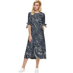 Slammer Bow Sleeve Chiffon Midi Dress by MRNStudios