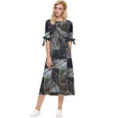 Brakkett Bow Sleeve Chiffon Midi Dress by MRNStudios