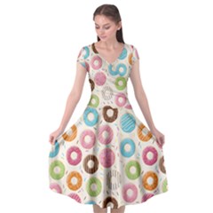 Donuts Love Cap Sleeve Wrap Front Dress by designsbymallika