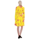 Floral Abstract Pattern Long Sleeve Velvet Front Wrap Dress View2