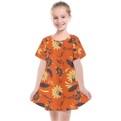 Folk Flowers Pattern  Kids  Smock Dress by Eskimos