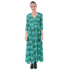 Big Roses In The Forest Button Up Maxi Dress by pepitasart