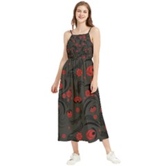 Folk Flowers Pattern Floral Surface Design Boho Sleeveless Summer Dress by Eskimos