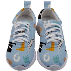 Unusual And Funny Tetris Cats Kids Athletic Shoes by SychEva