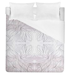 Inked Petals On Pink Duvet Cover (queen Size) by kaleidomarblingart