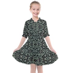 Initricate Ornate Abstract Print Kids  All Frills Chiffon Dress by dflcprintsclothing