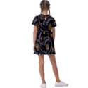 Folk flowers pattern Kids  Asymmetric Collar Dress View2