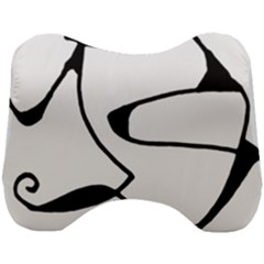 Black And White Abstract Linear Decorative Art Head Support Cushion by dflcprintsclothing