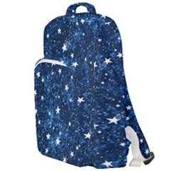 Dark Blue Stars Double Compartment Backpack by AnkouArts