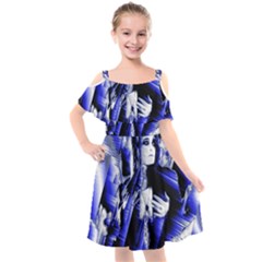 Glacial Speeds Kids  Cut Out Shoulders Chiffon Dress by MRNStudios