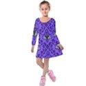 Friggin Bats Pattern Kids  Long Sleeve Velvet Dress View1