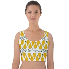 Juicy Yellow Pear Velvet Crop Top by SychEva