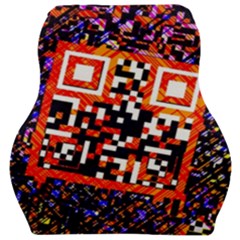 Root Humanity Bar And Qr Code In Flash Orange And Purple Car Seat Velour Cushion  by WetdryvacsLair