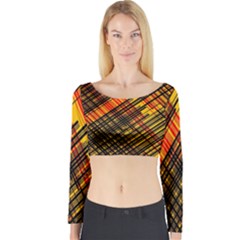 Root Humanity Orange Yellow And Black Long Sleeve Crop Top by WetdryvacsLair