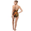 Root Humanity Orange Yellow and Black High Neck One Piece Swimsuit View2