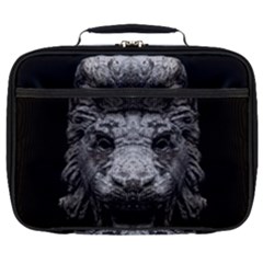 Creepy Lion Head Sculpture Artwork 2 Full Print Lunch Bag by dflcprintsclothing