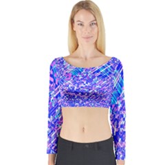 Root Humanity Bar And Qr Code Combo In Purple And Blue Long Sleeve Crop Top by WetdryvacsLair