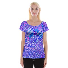 Root Humanity Bar And Qr Code Combo In Purple And Blue Cap Sleeve Top by WetdryvacsLair