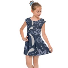 Folk Flowers Pattern  Kids  Cap Sleeve Dress by Eskimos