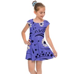 Folk Flowers Pattern  Kids  Cap Sleeve Dress by Eskimos