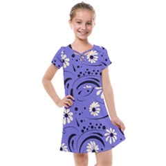 Folk Flowers Pattern  Kids  Cross Web Dress by Eskimos