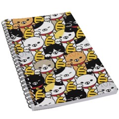 Cat-seamless-pattern-lucky-cat-japan-maneki-neko-vector-kitten-calico-pet-scarf-isolated-repeat-back 5 5  X 8 5  Notebook by elchino