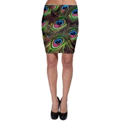 Peacock-feathers-plumage-pattern Bodycon Skirt by Sapixe