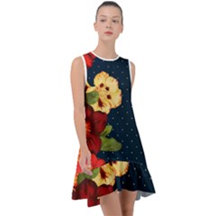 Flowers-vintage-floral Frill Swing Dress by Sapixe