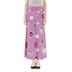 Juicy Strawberries Full Length Maxi Skirt by SychEva