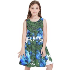 Flowers-roses-rose-nature-bouquet Kids  Skater Dress by Sapixe