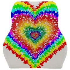 Tie Dye Heart Colorful Prismatic Car Seat Velour Cushion  by Sapixe