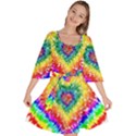 Tie Dye Heart Colorful Prismatic Velour Kimono Dress View1