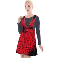 Heart Brain Mind Psychology Doubt Plunge Pinafore Velour Dress by Sapixe